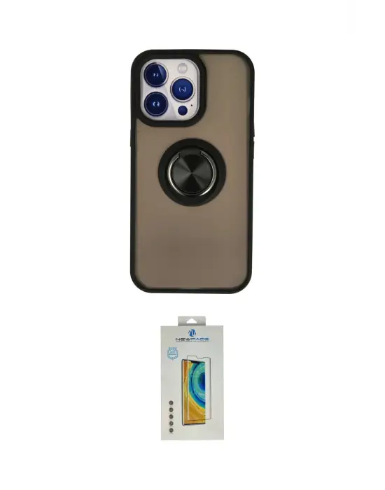 ieg™ iPhone 15 Pro Max Kılıf Yörünge Çizgi - Siyah Polymer Nano Ekran Koruyucu