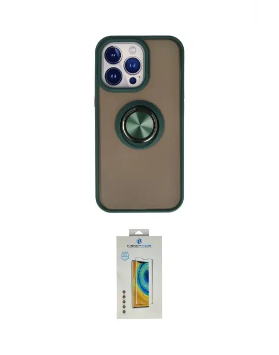 ieg™ iPhone 15 Pro Max Kılıf Yörünge Çizgi - Siyah Polymer Nano Ekran Koruyucu