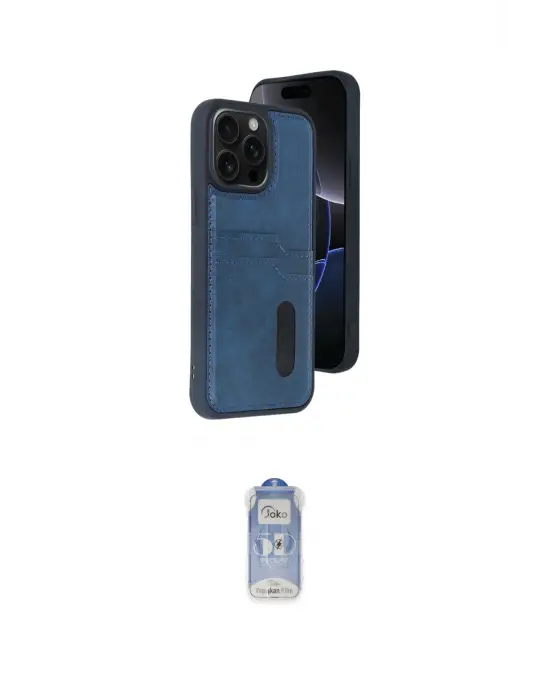 ieg™ iPhone 15 Pro Max Kılıf Yörünge Işık Serisi - Siyah Joko Magic 5D Cam