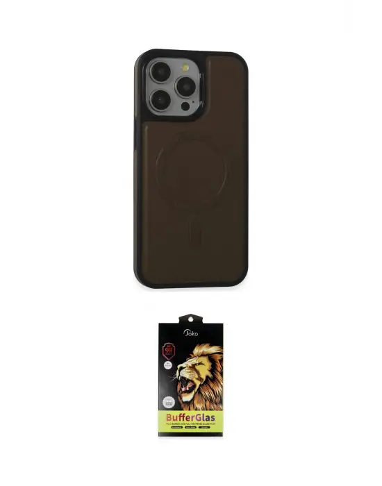 ieg™ iPhone 15 Pro Max Kılıf Zirve Işık Serisi - Siyah Buffer Cam Ekran Koruyucu