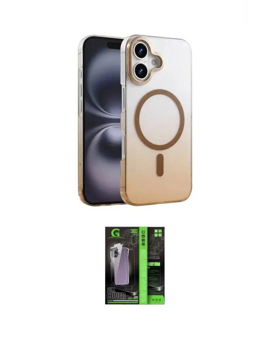 ieg™ iPhone 16 Kılıf Ahenk Doku Özel Seri - Şeffaf 360 Full Body Arka Koruyucu