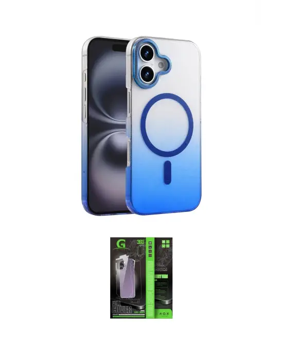 ieg™ iPhone 16 Kılıf Ahenk Doku Özel Seri - Şeffaf 360 Full Body Arka Koruyucu