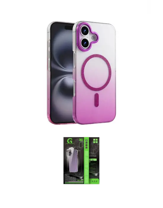 ieg™ iPhone 16 Kılıf Ahenk Doku Özel Seri - Şeffaf 360 Full Body Arka Koruyucu