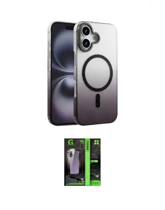 ieg™ iPhone 16 Kılıf Ahenk Doku Özel Seri - Şeffaf 360 Full Body Arka Koruyucu