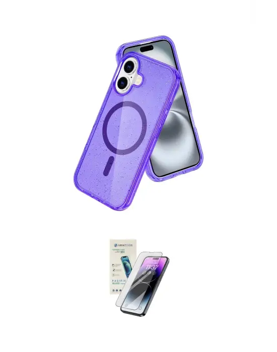 ieg™ iPhone 16 Kılıf Nova Asil Prime - Şeffaf Pasifik Cam Ekran Koruyucu