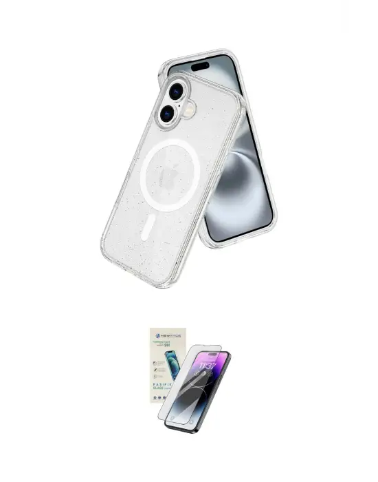 ieg™ iPhone 16 Kılıf Nova Asil Prime - Şeffaf Pasifik Cam Ekran Koruyucu
