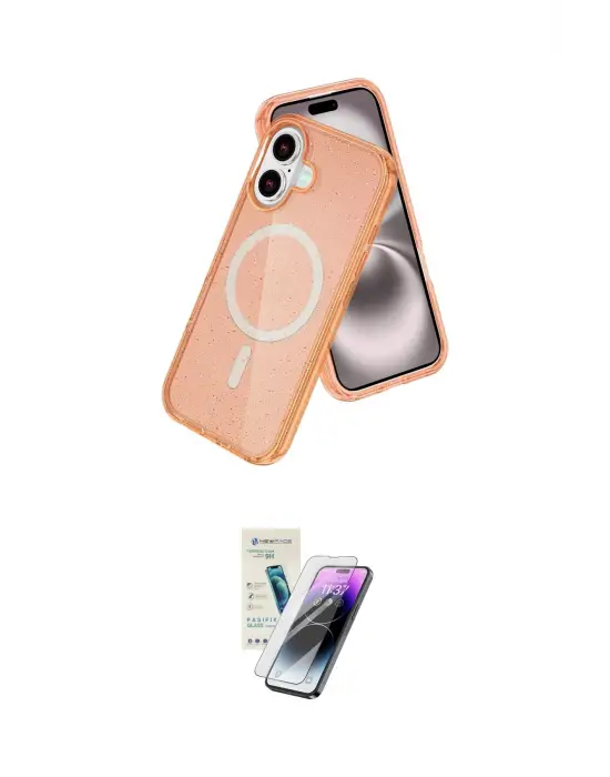 ieg™ iPhone 16 Kılıf Nova Asil Prime - Şeffaf Pasifik Cam Ekran Koruyucu