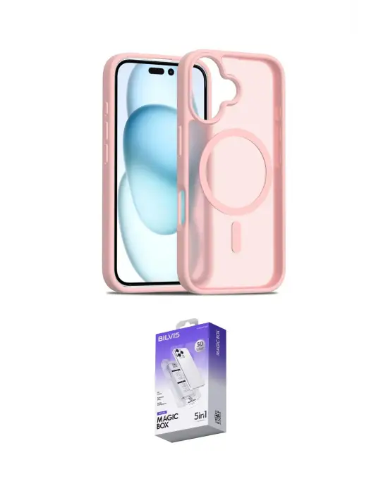 ieg™ iPhone 16 Kılıf Siluet Minimal Prime - Siyah Bilvis 5in1 3D Magic Cam Ekran Koruyucu