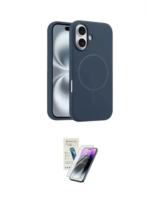ieg™ iPhone 16 Kılıf Yankı Form Serisi - Şeffaf Pasifik Cam Ekran Koruyucu
