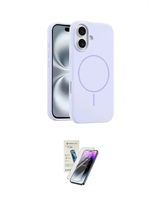 ieg™ iPhone 16 Kılıf Yankı Form Serisi - Şeffaf Pasifik Cam Ekran Koruyucu