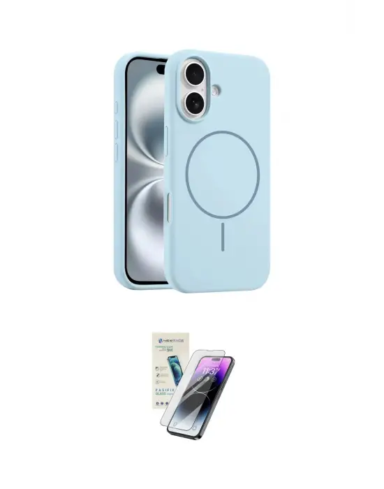 ieg™ iPhone 16 Kılıf Yankı Form Serisi - Şeffaf Pasifik Cam Ekran Koruyucu