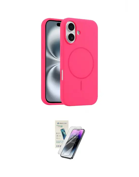 ieg™ iPhone 16 Kılıf Yankı Form Serisi - Şeffaf Pasifik Cam Ekran Koruyucu
