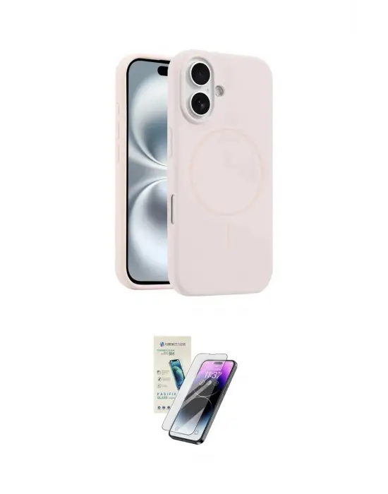 ieg™ iPhone 16 Kılıf Yankı Form Serisi - Şeffaf Pasifik Cam Ekran Koruyucu