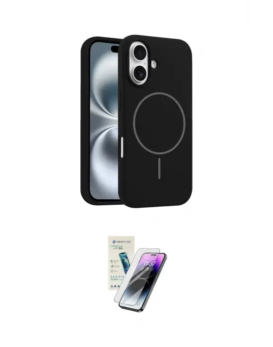 ieg™ iPhone 16 Kılıf Yankı Form Serisi - Şeffaf Pasifik Cam Ekran Koruyucu