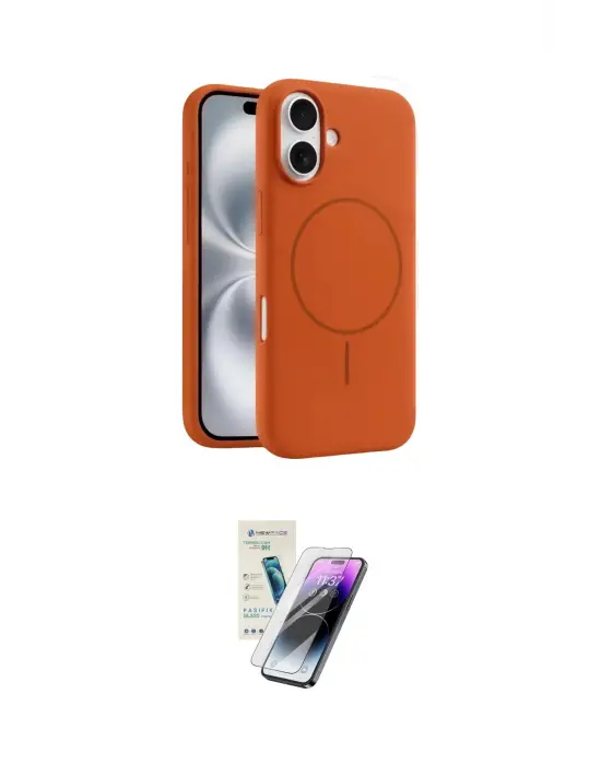 ieg™ iPhone 16 Kılıf Yankı Form Serisi - Şeffaf Pasifik Cam Ekran Koruyucu