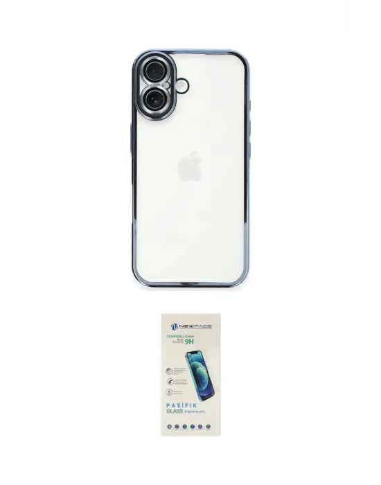 ieg™ iPhone 16 Plus Kılıf Vadi Minimal - Şeffaf Pasifik Cam Ekran Koruyucu