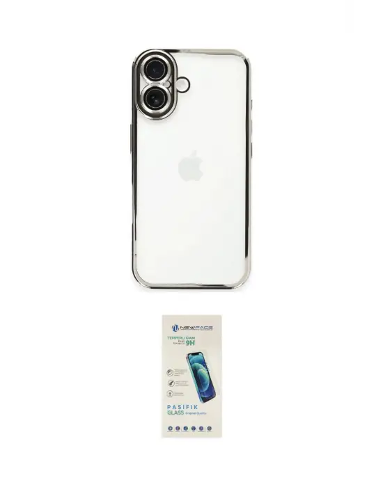 ieg™ iPhone 16 Plus Kılıf Vadi Minimal - Şeffaf Pasifik Cam Ekran Koruyucu