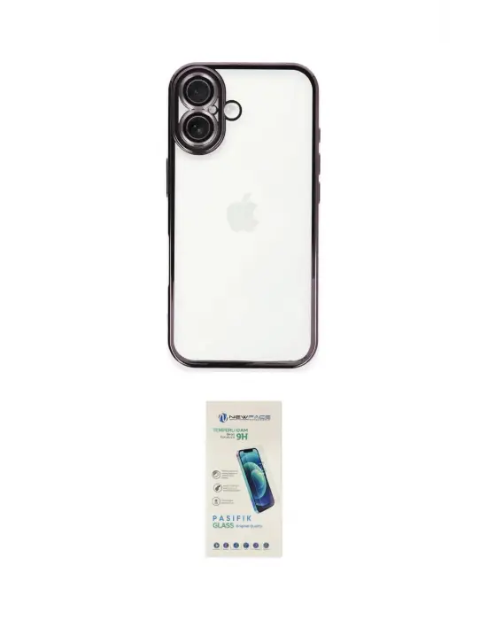 ieg™ iPhone 16 Plus Kılıf Vadi Minimal - Şeffaf Pasifik Cam Ekran Koruyucu