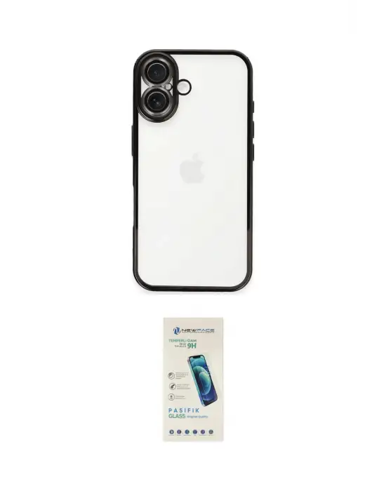 ieg™ iPhone 16 Plus Kılıf Vadi Minimal - Şeffaf Pasifik Cam Ekran Koruyucu