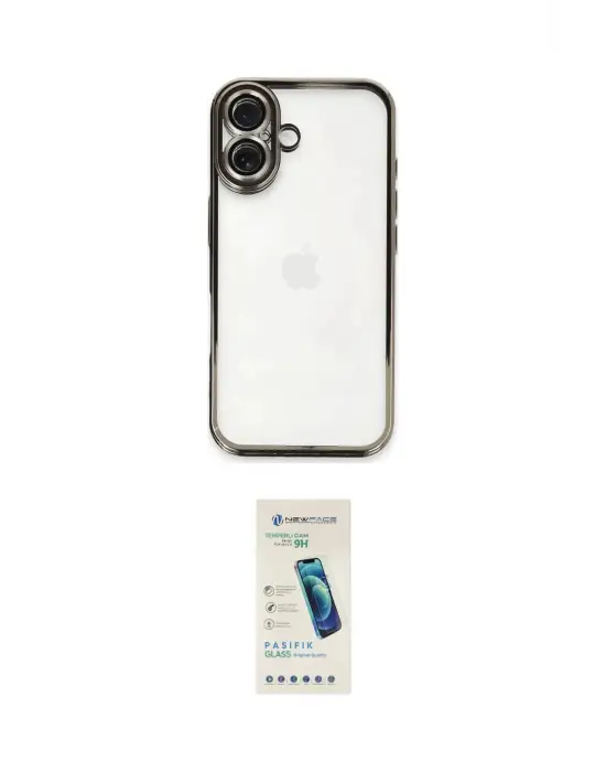 ieg™ iPhone 16 Plus Kılıf Vadi Minimal - Şeffaf Pasifik Cam Ekran Koruyucu