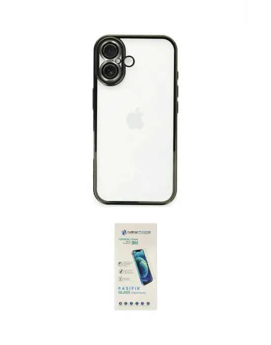 ieg™ iPhone 16 Plus Kılıf Vadi Minimal - Şeffaf Pasifik Cam Ekran Koruyucu