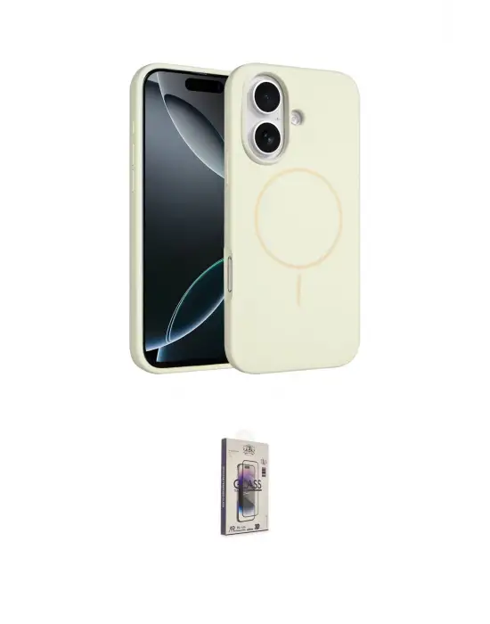 ieg™ iPhone 16 Plus Kılıf Yankı Form Serisi - Siyah Bilvis 3D Cam Ekran Koruyucu