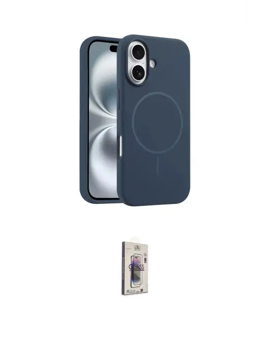 ieg™ iPhone 16 Plus Kılıf Yankı Form Serisi - Siyah Bilvis 3D Cam Ekran Koruyucu