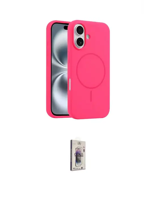 ieg™ iPhone 16 Plus Kılıf Yankı Form Serisi - Siyah Bilvis 3D Cam Ekran Koruyucu