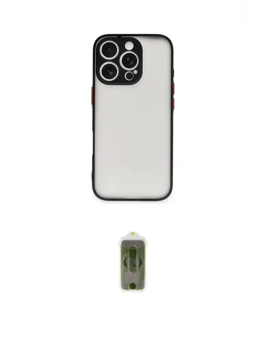 ieg™ iPhone 16 Pro Kılıf Ahenk Çizgi Serisi - Siyah Joko Magic 5D Hayalet Cam