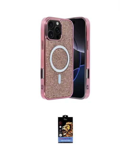 ieg™ iPhone 16 Pro Kılıf Eksen Çizgi - Siyah Buffer Hayalet Cam Ekran Koruyucu