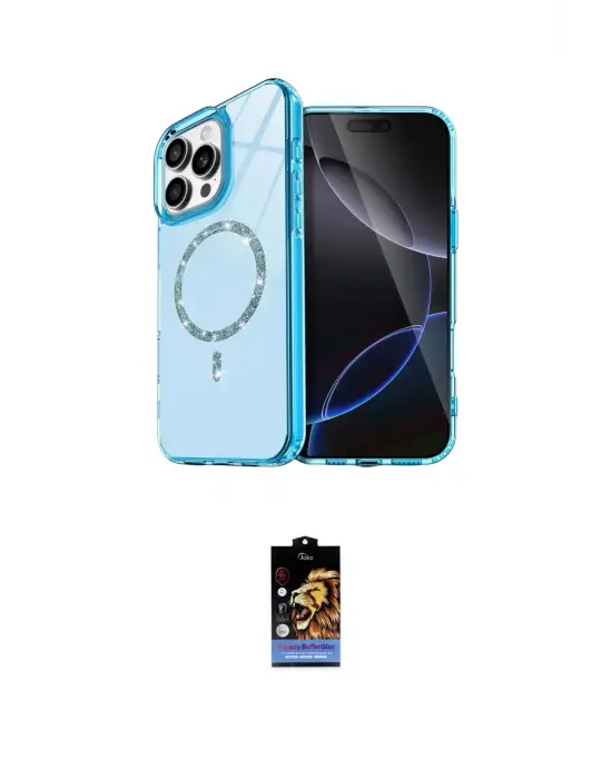 ieg™ iPhone 16 Pro Kılıf Kıvılcım Form Prime - Siyah Buffer Hayalet Cam Ekran Koruyucu