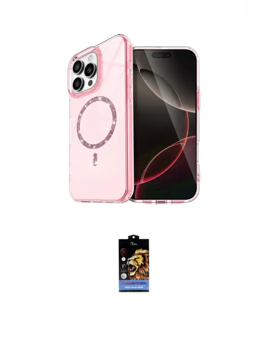 ieg™ iPhone 16 Pro Kılıf Kıvılcım Form Prime - Siyah Buffer Hayalet Cam Ekran Koruyucu