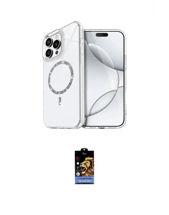 ieg™ iPhone 16 Pro Kılıf Kıvılcım Form Prime - Siyah Buffer Hayalet Cam Ekran Koruyucu