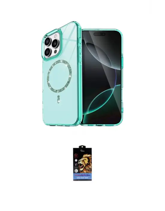 ieg™ iPhone 16 Pro Kılıf Kıvılcım Form Prime - Siyah Buffer Hayalet Cam Ekran Koruyucu