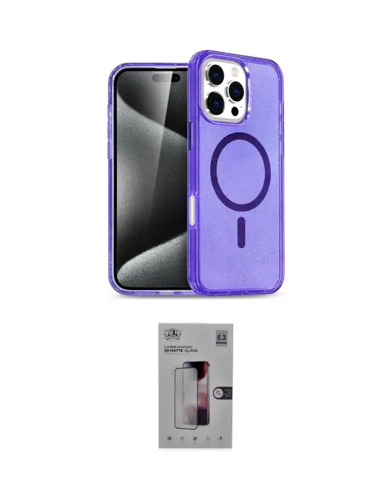 ieg™ iPhone 16 Pro Kılıf Nova Asil Prime - Siyah Bilvis 3D Mat Cam Ekran Koruyucu