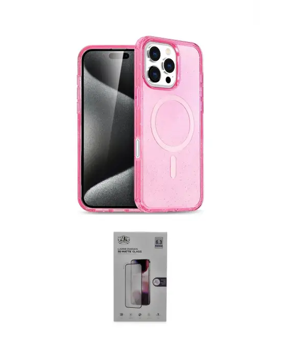 ieg™ iPhone 16 Pro Kılıf Nova Asil Prime - Siyah Bilvis 3D Mat Cam Ekran Koruyucu