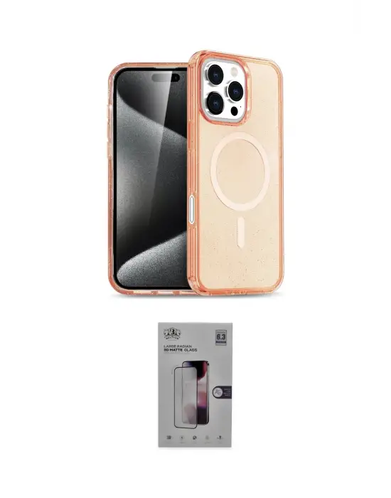ieg™ iPhone 16 Pro Kılıf Nova Asil Prime - Siyah Bilvis 3D Mat Cam Ekran Koruyucu