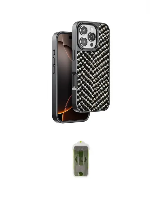 ieg™ iPhone 16 Pro Kılıf Vadi Özel Seri - Siyah Joko Magic 5D Hayalet Cam