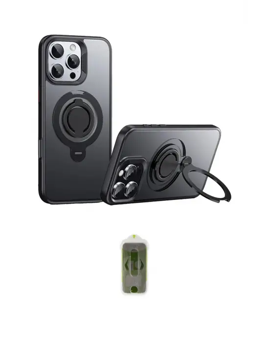 ieg™ iPhone 16 Pro Kılıf Zirve Çizgi Prime - Siyah Joko Magic 5D Hayalet Cam