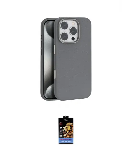 ieg™ iPhone 16 Pro Kılıf Zirve Modern Prime - Siyah Buffer Hayalet Cam Ekran Koruyucu