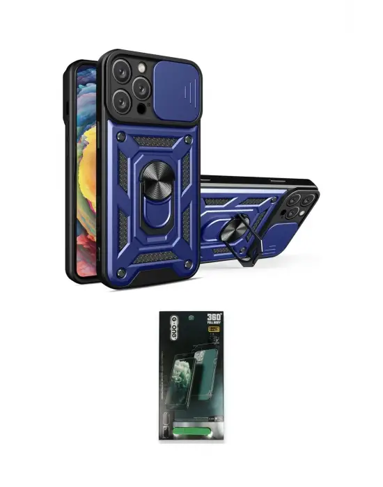 ieg™ iPhone 16 Pro Max Kılıf Ahenk Klasik - Siyah 360 Mat Full Body Arka Koruyucu