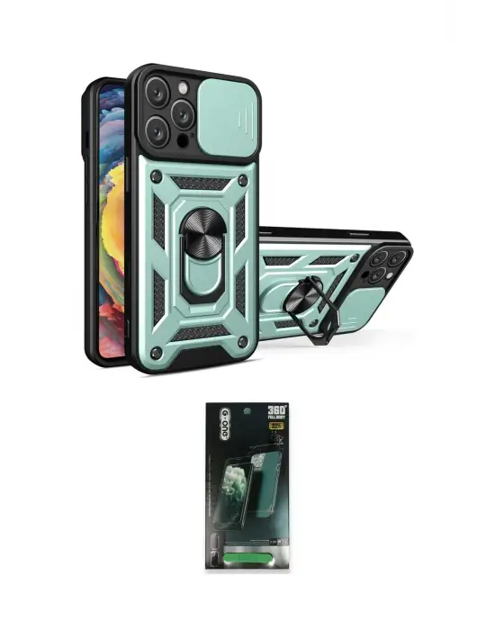 ieg™ iPhone 16 Pro Max Kılıf Ahenk Klasik - Siyah 360 Mat Full Body Arka Koruyucu