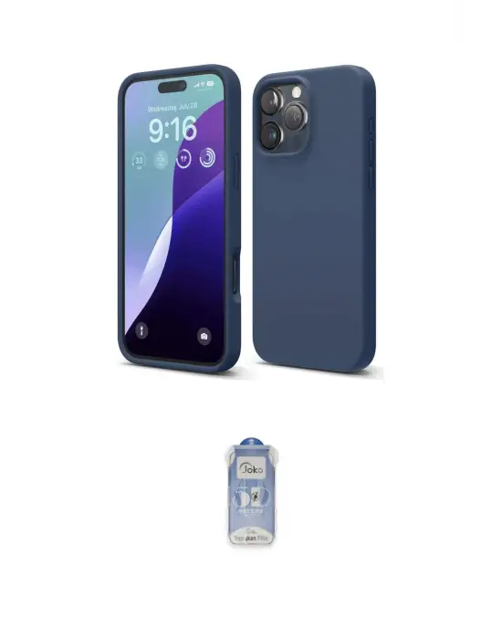 ieg™ iPhone 16 Pro Max Kılıf Ahenk Serisi - Siyah Joko Magic 5D Cam