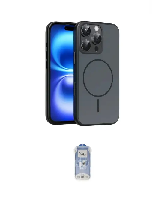 ieg™ iPhone 16 Pro Max Kılıf Atlas Asil Prime - Siyah Joko Magic 5D Cam