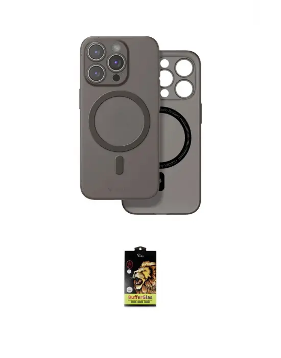 ieg™ iPhone 16 Pro Max Kılıf Çekirdek Klasik - Siyah Buffer Cam Ekran Koruyucu