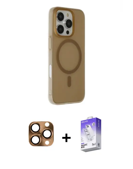 ieg™ iPhone 16 Pro Max Kılıf Çekirdek Modern Prime - Siyah Bilvis 5in1 3D Magic Cam Ekran Koruyucu + Pers Alüminyum Kamera Lens - CLTM