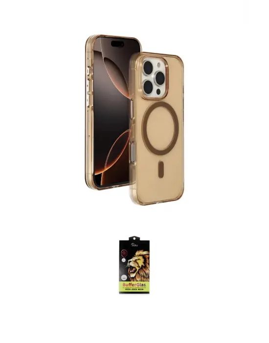 ieg™ iPhone 16 Pro Max Kılıf Doruk Doku Özel Seri - Siyah Buffer Cam Ekran Koruyucu