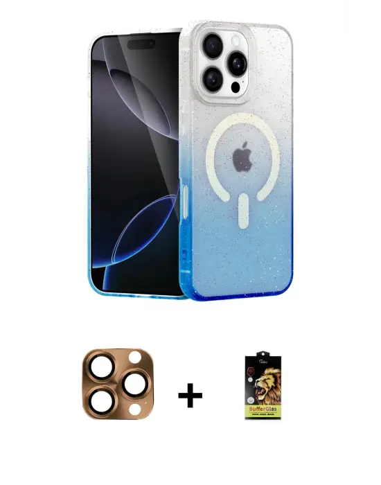 ieg™ iPhone 16 Pro Max Kılıf Eksen Minimal Özel Seri - Siyah Buffer Cam Ekran Koruyucu + Pers Alüminyum Kamera Lens - CLTM