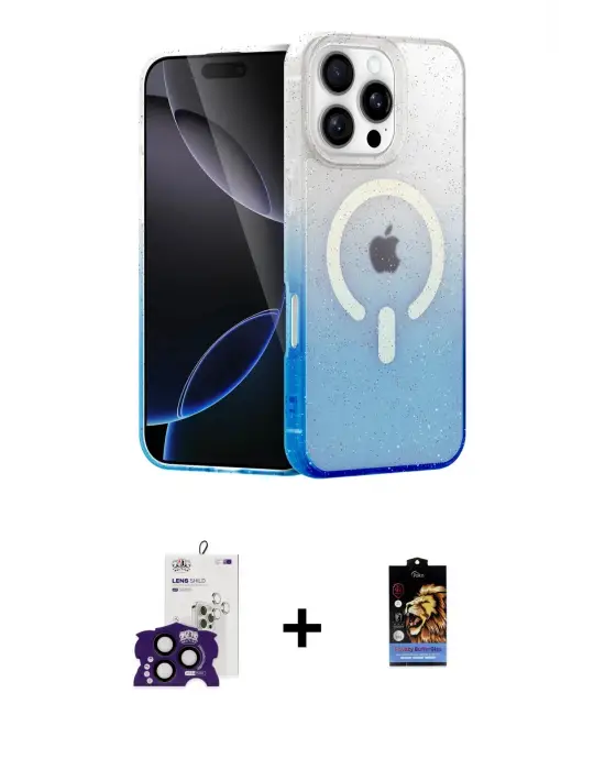 ieg™ iPhone 16 Pro Max Kılıf Eksen Minimal Özel Seri - Siyah Buffer Hayalet Cam Ekran Koruyucu + Bilvis Titan Kamera Lens - SH