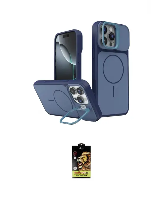 ieg™ iPhone 16 Pro Max Kılıf İz Modern Prime - Siyah Buffer Cam Ekran Koruyucu